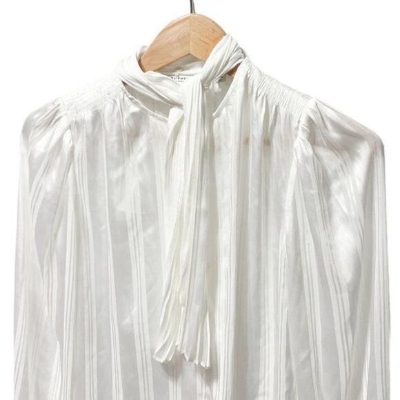 Equipment EUSSEBIE REMOVABLE TIE NECK TOP Nature White - Picture 8 of 9